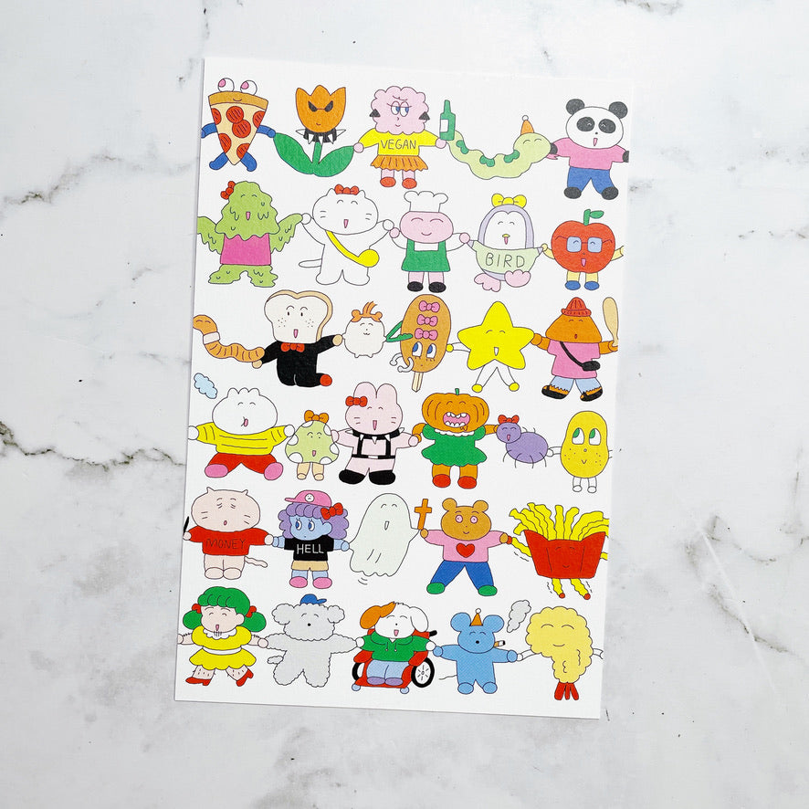 Downtown Mix Juice Friends postcard b337