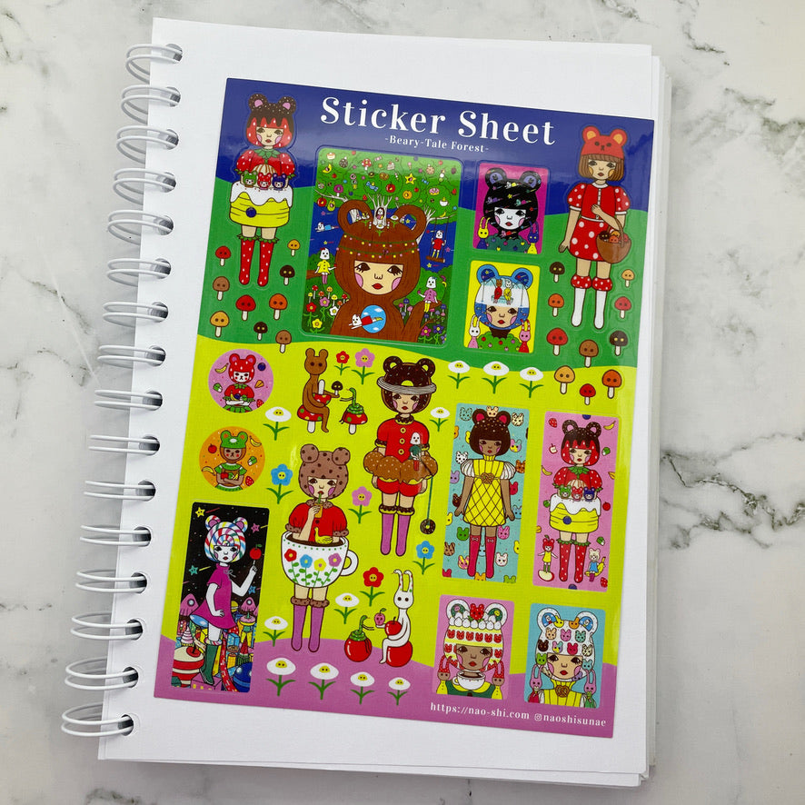 Naoshi Flower Beary-Tale Forest Sticker sheet B565