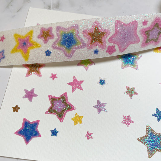 Thepuri Village Star Kiss cut glitter sticker roll w179