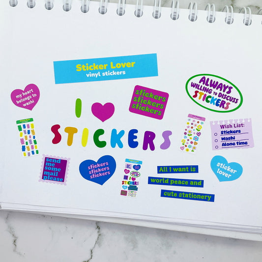 Sticker Lover vinyl sticker sheet v16