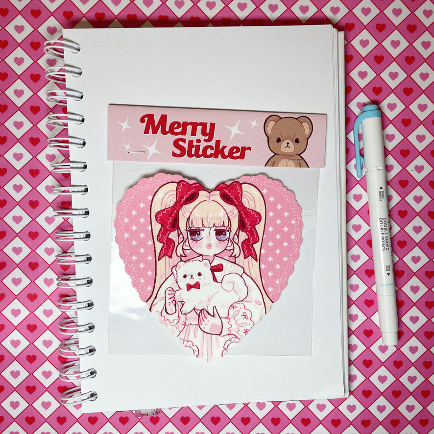 Natsuput Pink Heart sticker b663