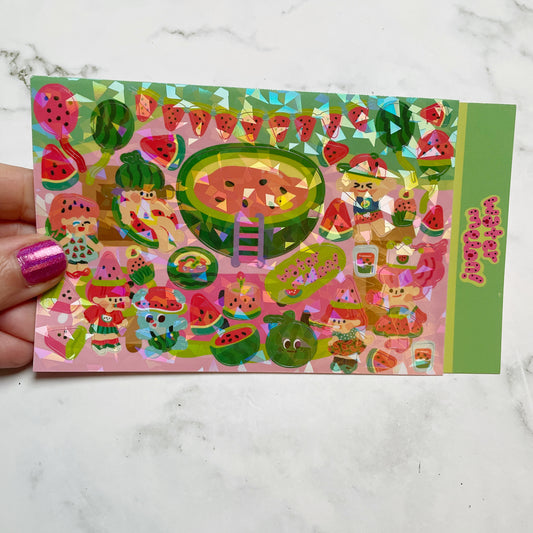 Dingamart Watermelon sparkle sticker b825