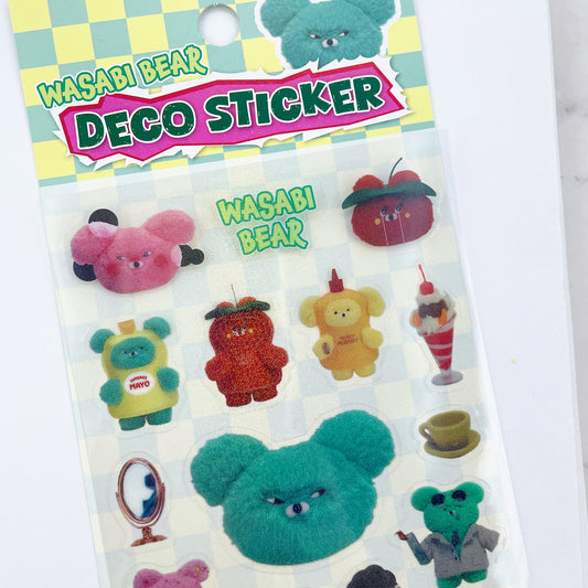 Wasabi Bear sparkle wasabi sticker B554