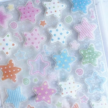 Angora Lora Sparkle Pastel Stars Sticker B479