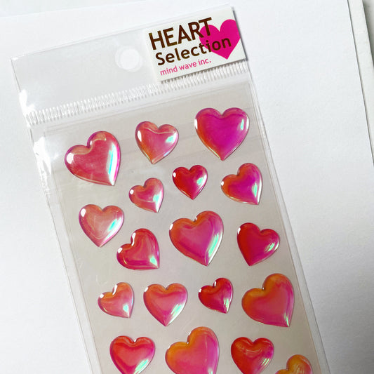 Mindwave Epoxy Iridescent Heart stickers A577