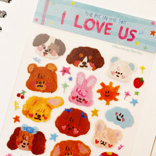 The Pie in the Sky I love us sticker b539