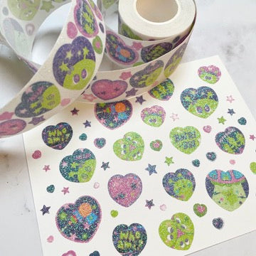 Thepuri Village Alien Kiss cut glitter sticker roll w202