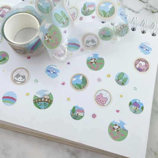 Jiok Circle kiss cut sticker roll w178