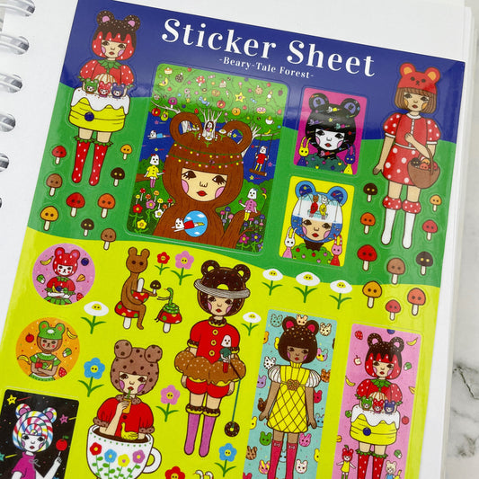 Naoshi Flower Beary-Tale Forest Sticker sheet B565