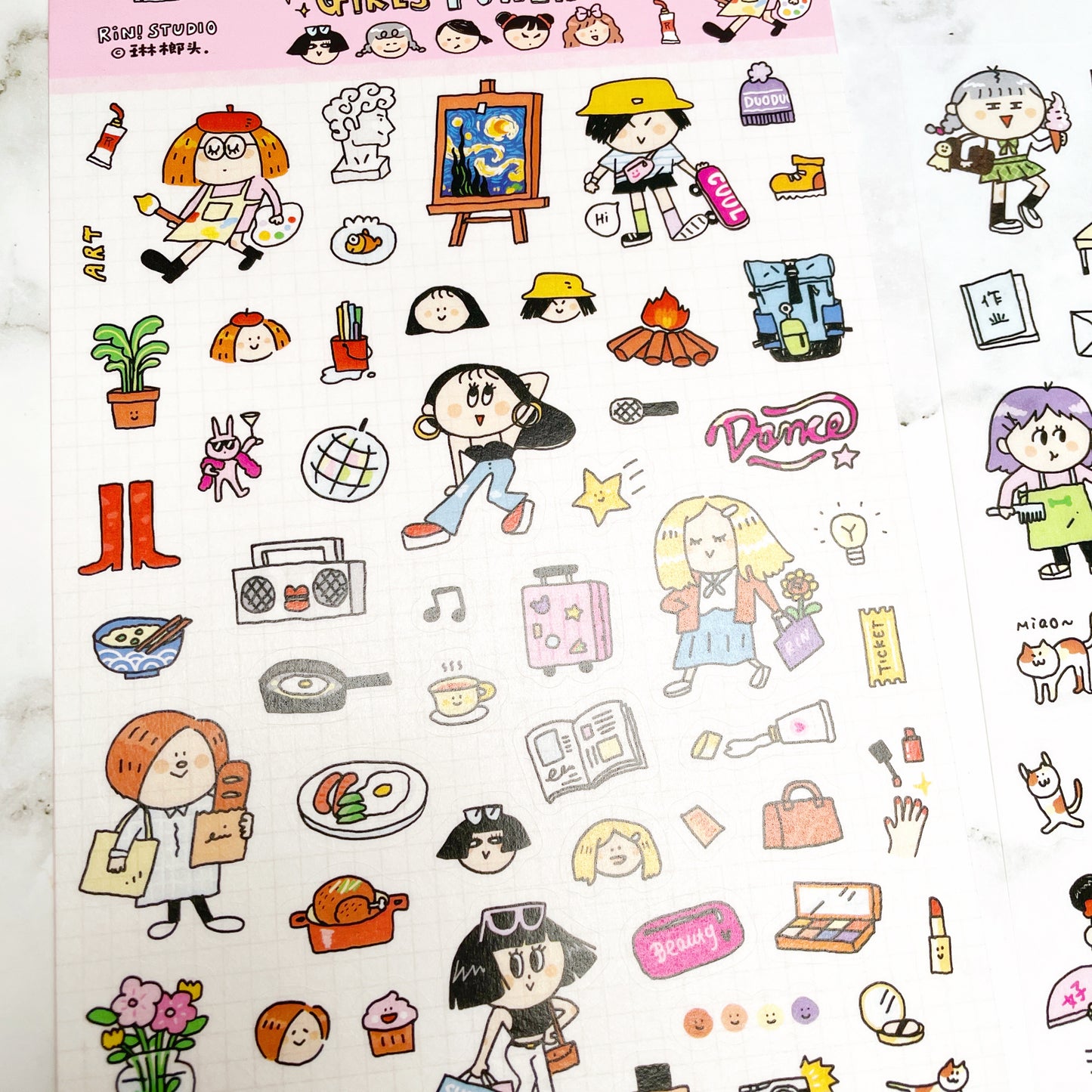 RiN! Studio Girls Power (2) sticker sheets B760