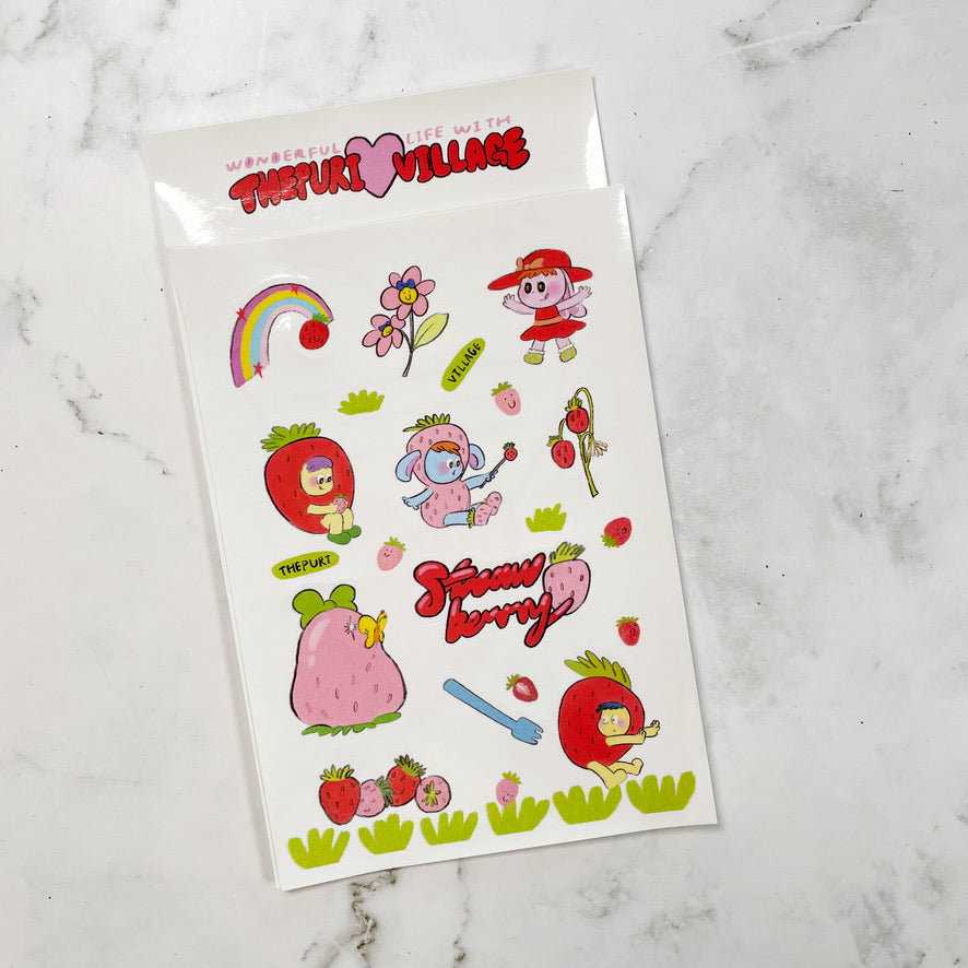 Thepuri Village Strawberry sticker b307