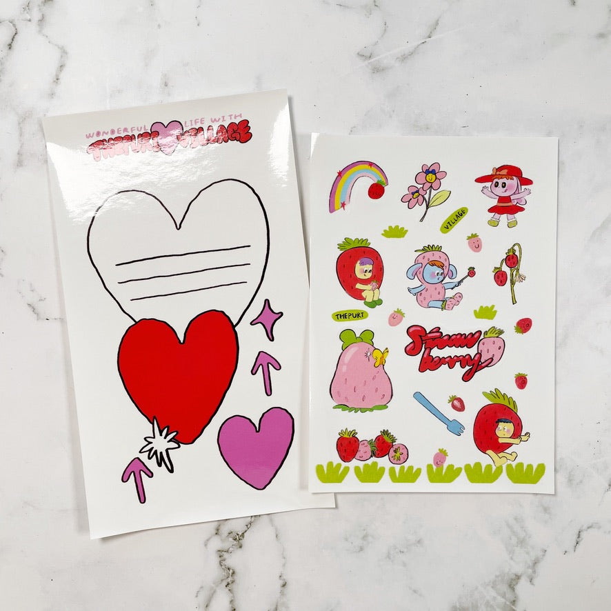 Thepuri Village Strawberry sticker b307