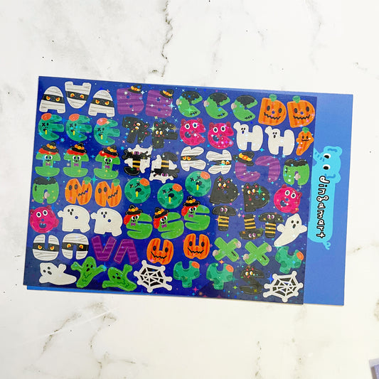 Dingamart Halloween letters sticker b644