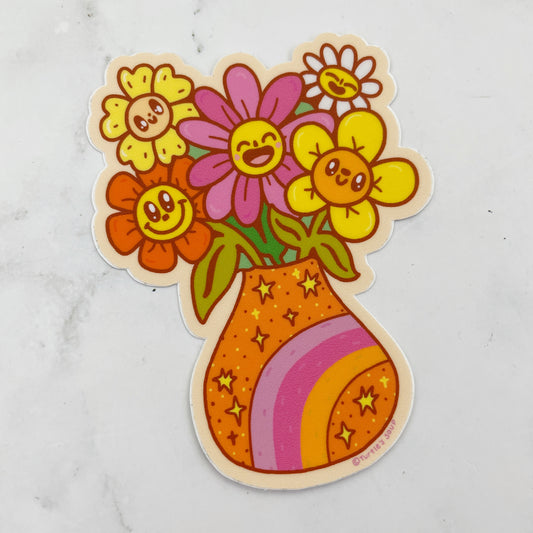 Turtle's Soup Happy Flowes Vinyl Sticker ts16