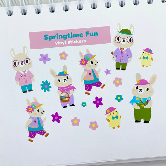 Springtime Fun vinyl sticker sheet v3