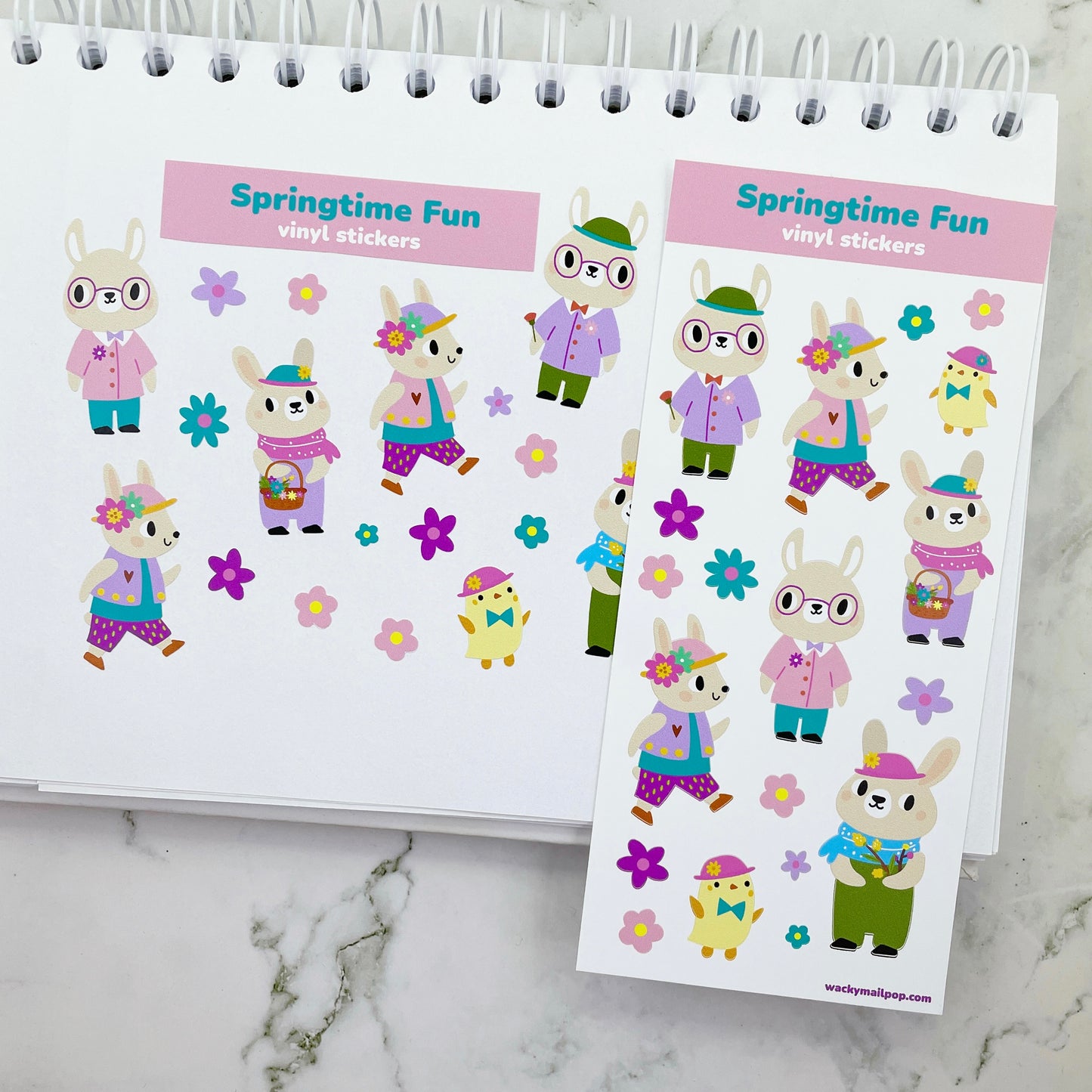Springtime Fun vinyl sticker sheet v3