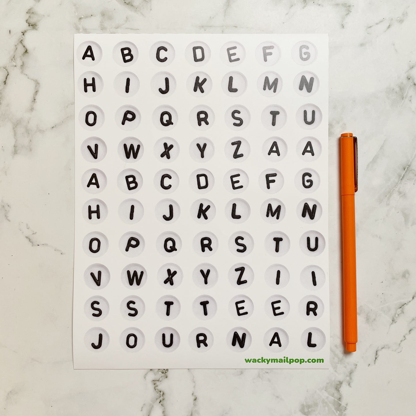 Giant circle letters vinyl sticker B608