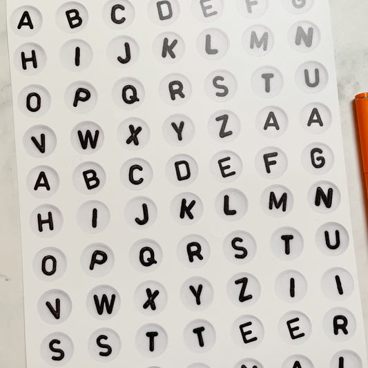 Giant circle letters vinyl sticker B608