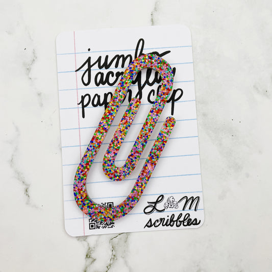 Jumbo Confetti Acrylic Paper Clip