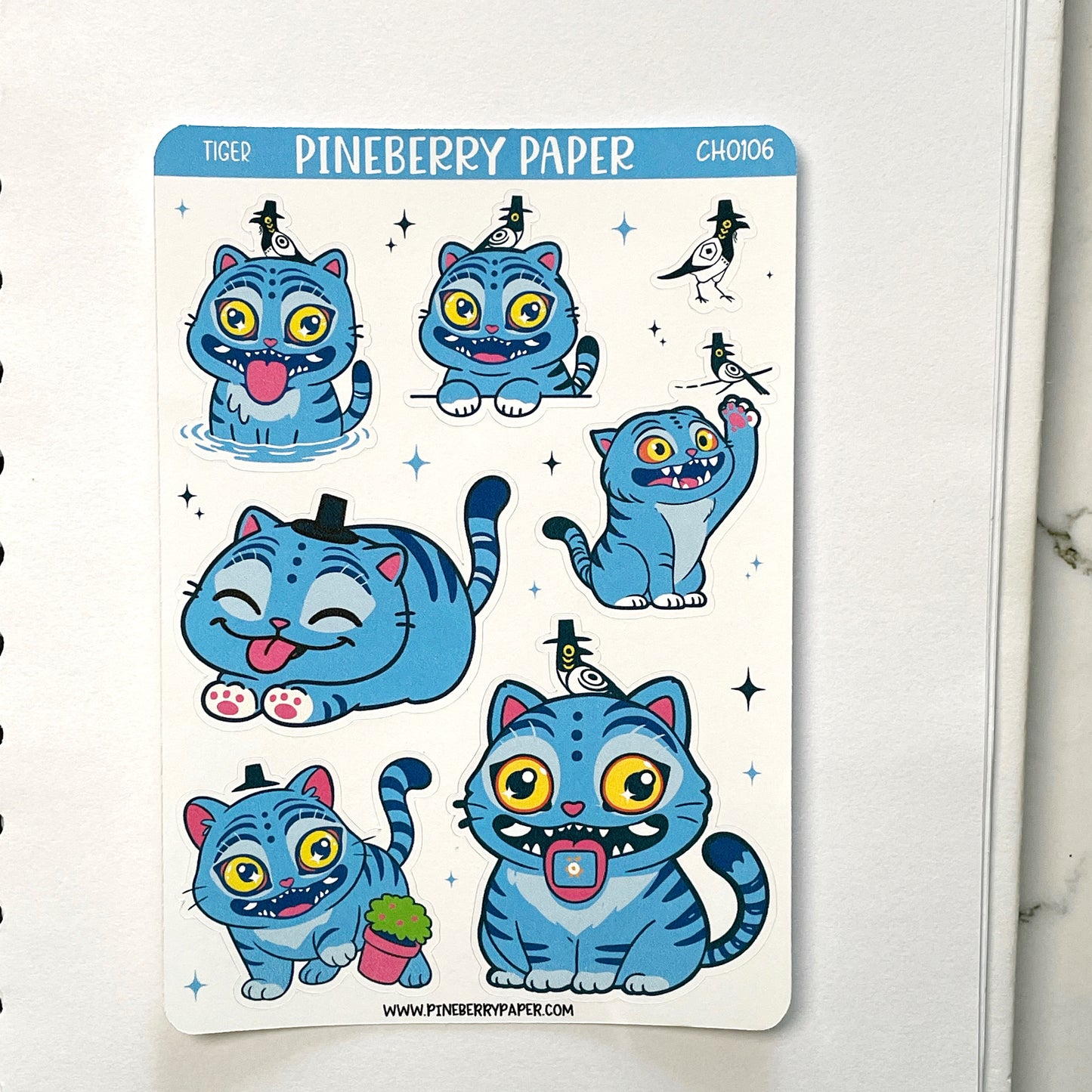 Pineberry Paper Blue Tiger sticker H47