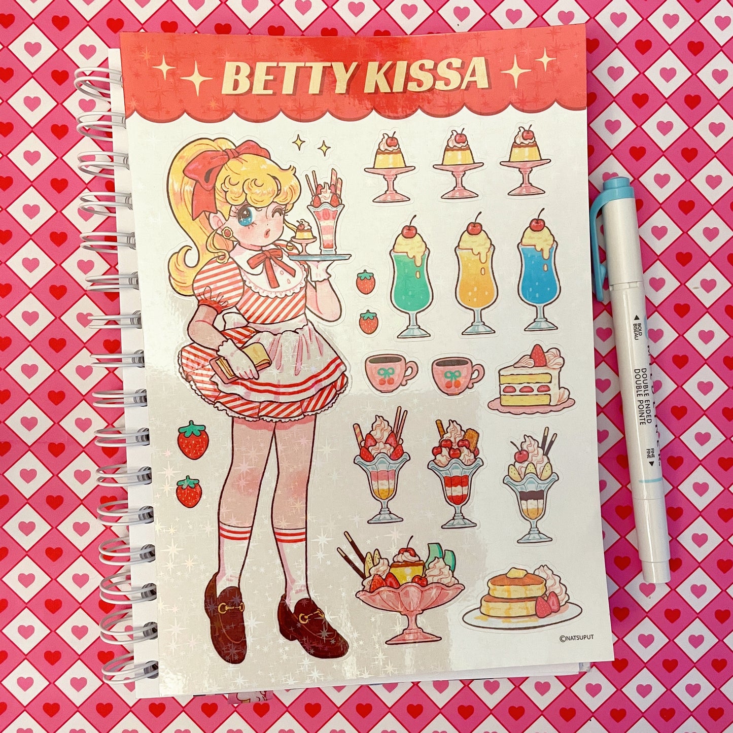 Natsuput Betty Kissa Large sticker b675