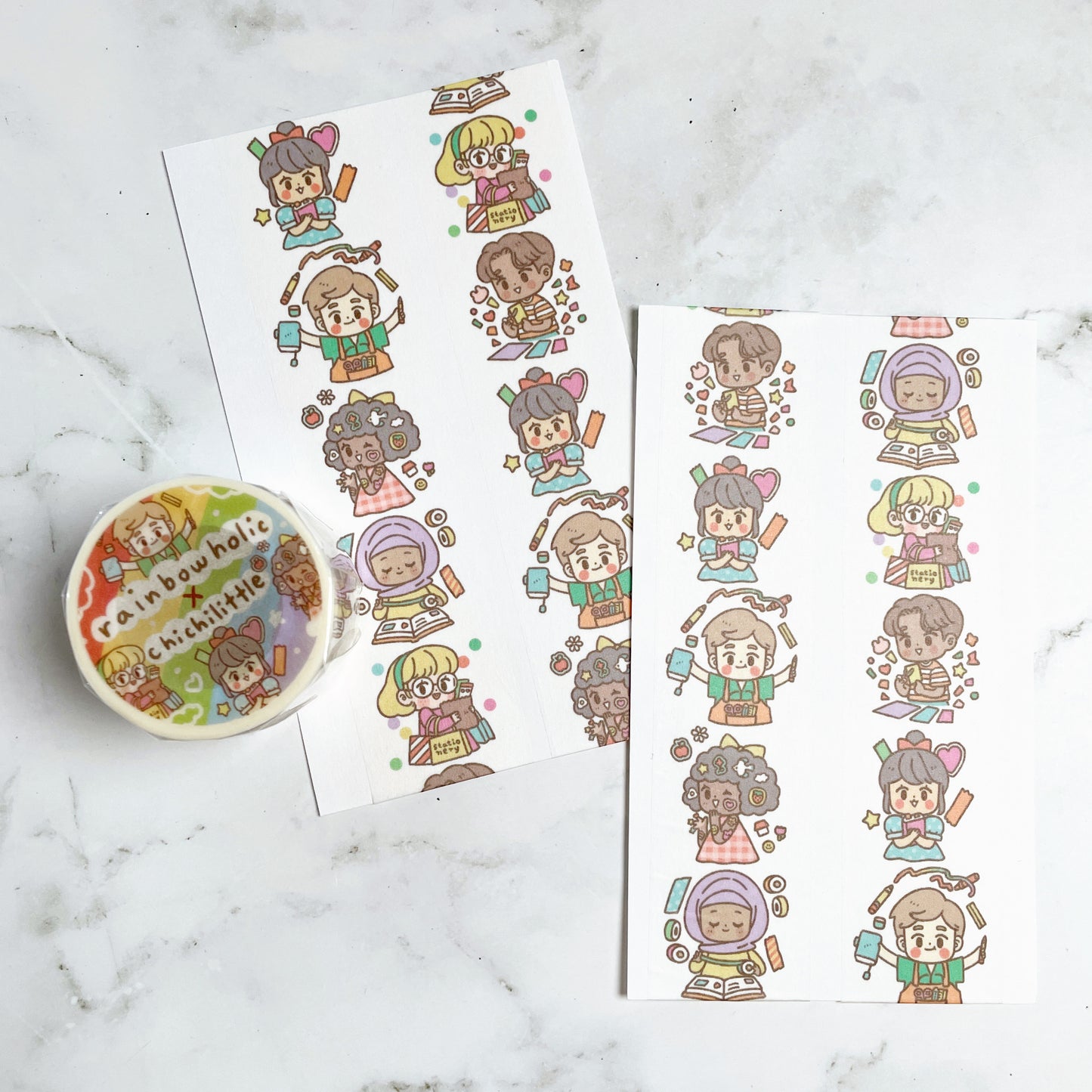 Rainbowholic x Chichilittle Stationery People Washi Tape W1