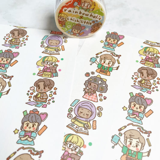 Rainbowholic x Chichilittle Stationery People Washi Tape W1