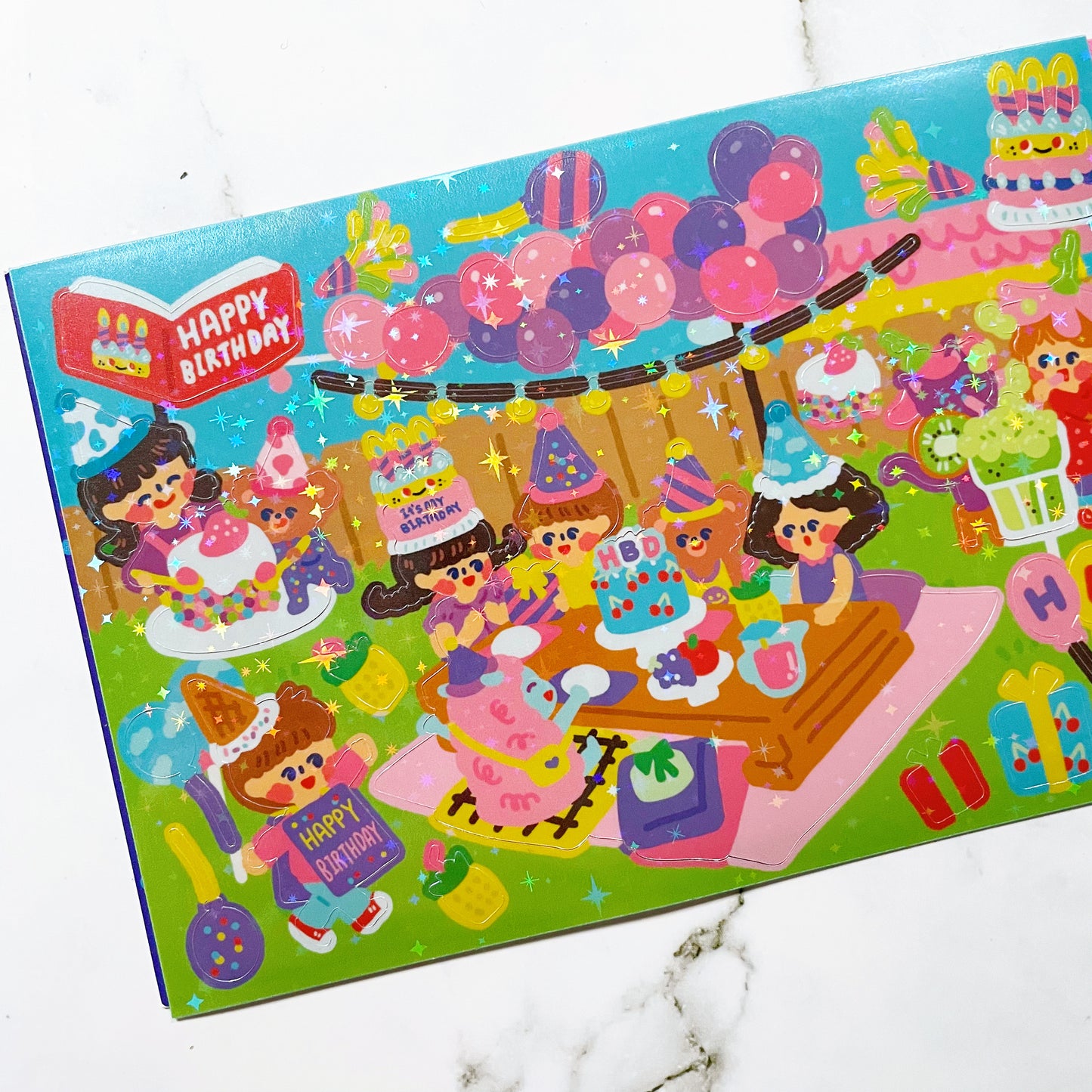 Dingamart Birthday Party sparkle sticker A971