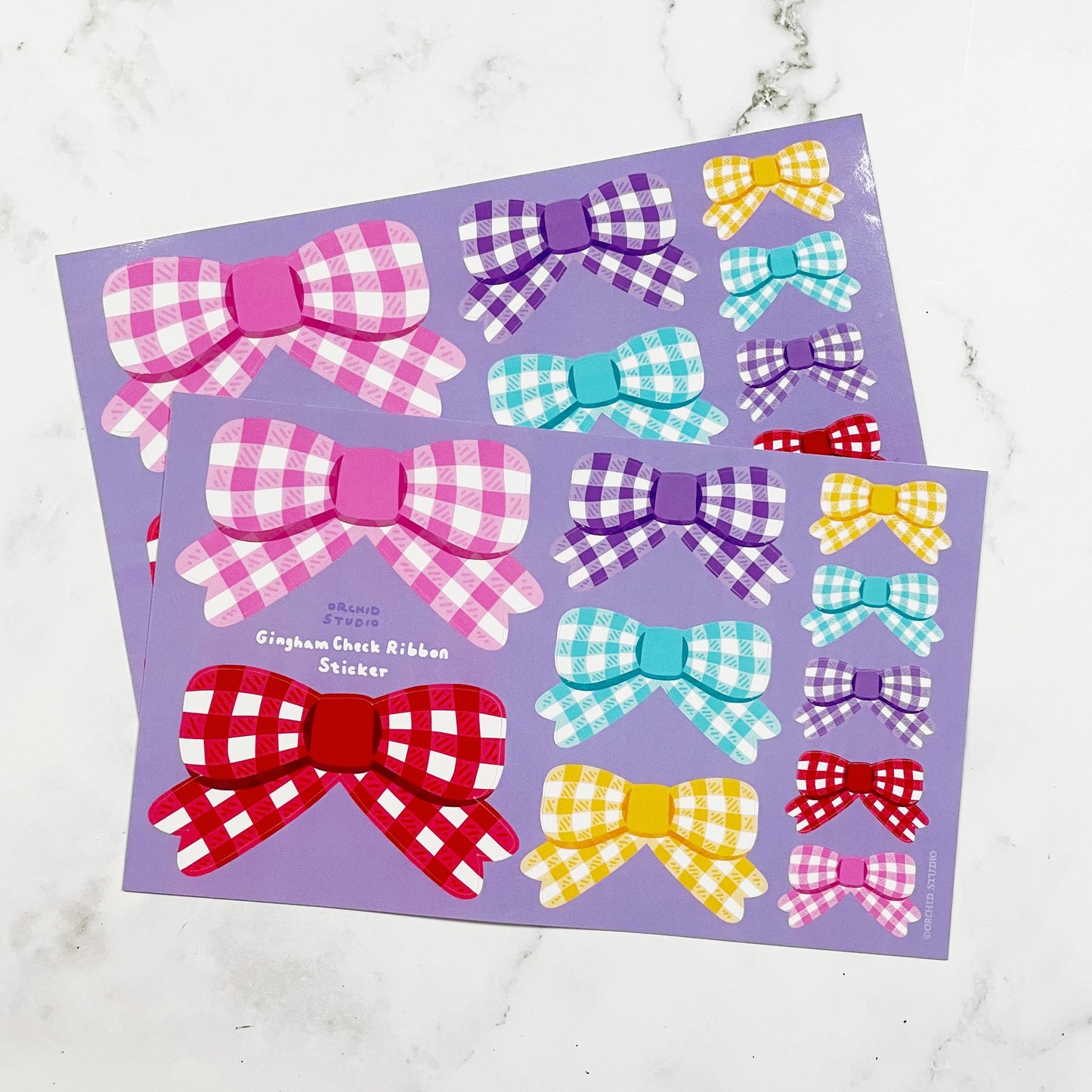 Orchid Studio Gingham Ribbon sticker set A85