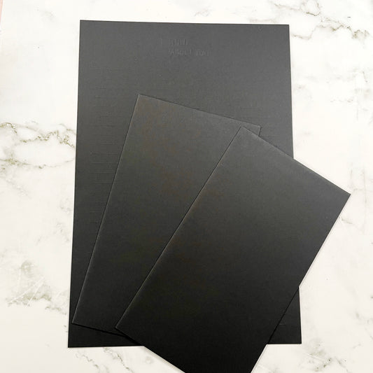Black Embossed Letter Set