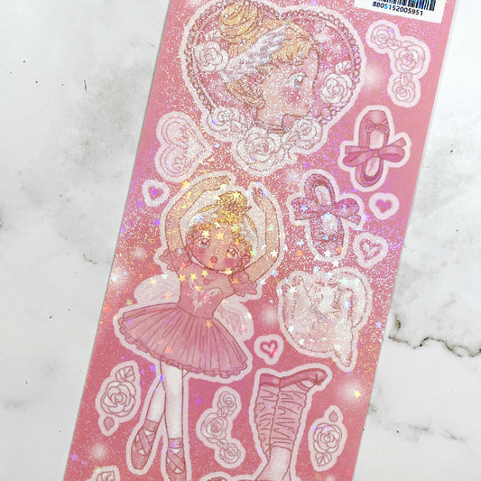 Seolkee Pink Ballet sparkle sticker A334