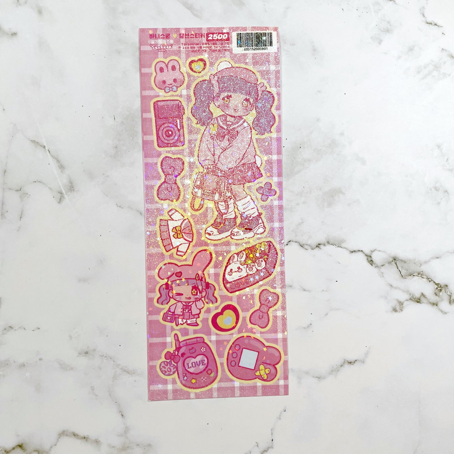 Seolkee Bunny School sparkle sticker A337