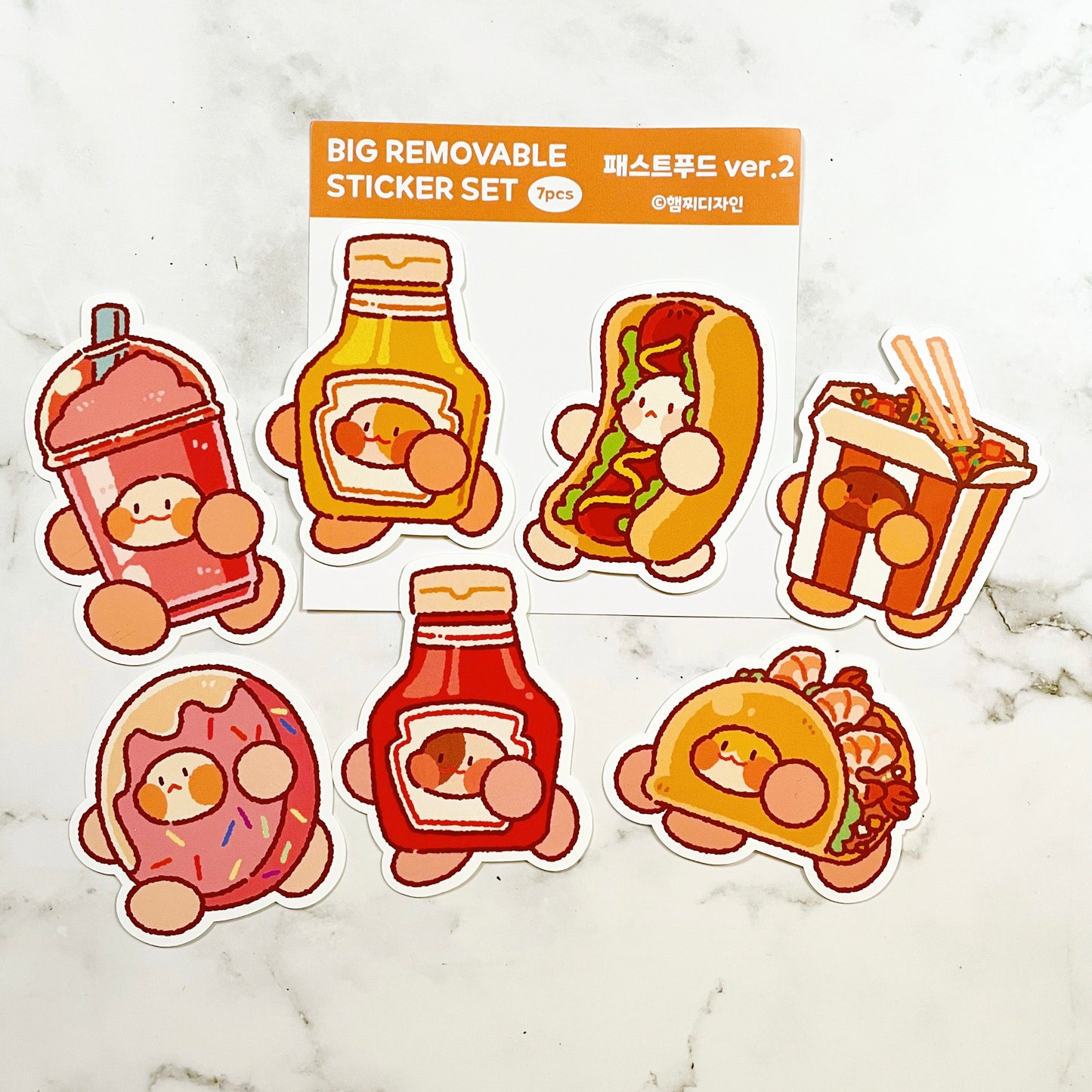 Hamzzi Cute Foods sticker pack 2 -A473