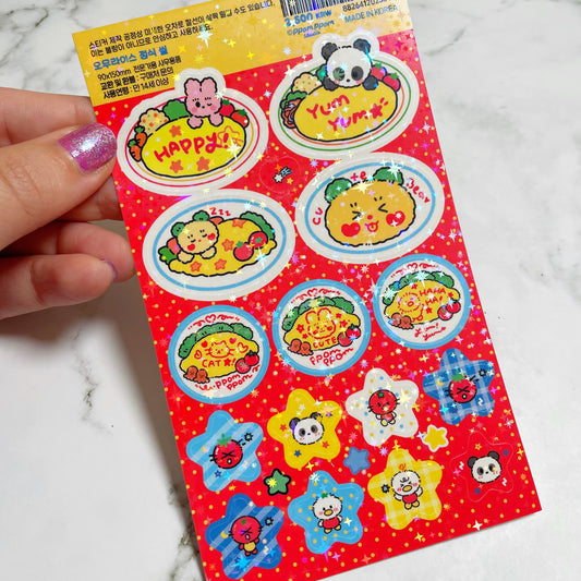 Ppompomm  Omurrice sparkle sticker A933