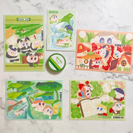 Shuromdan Green Sticker and Washi pack A962