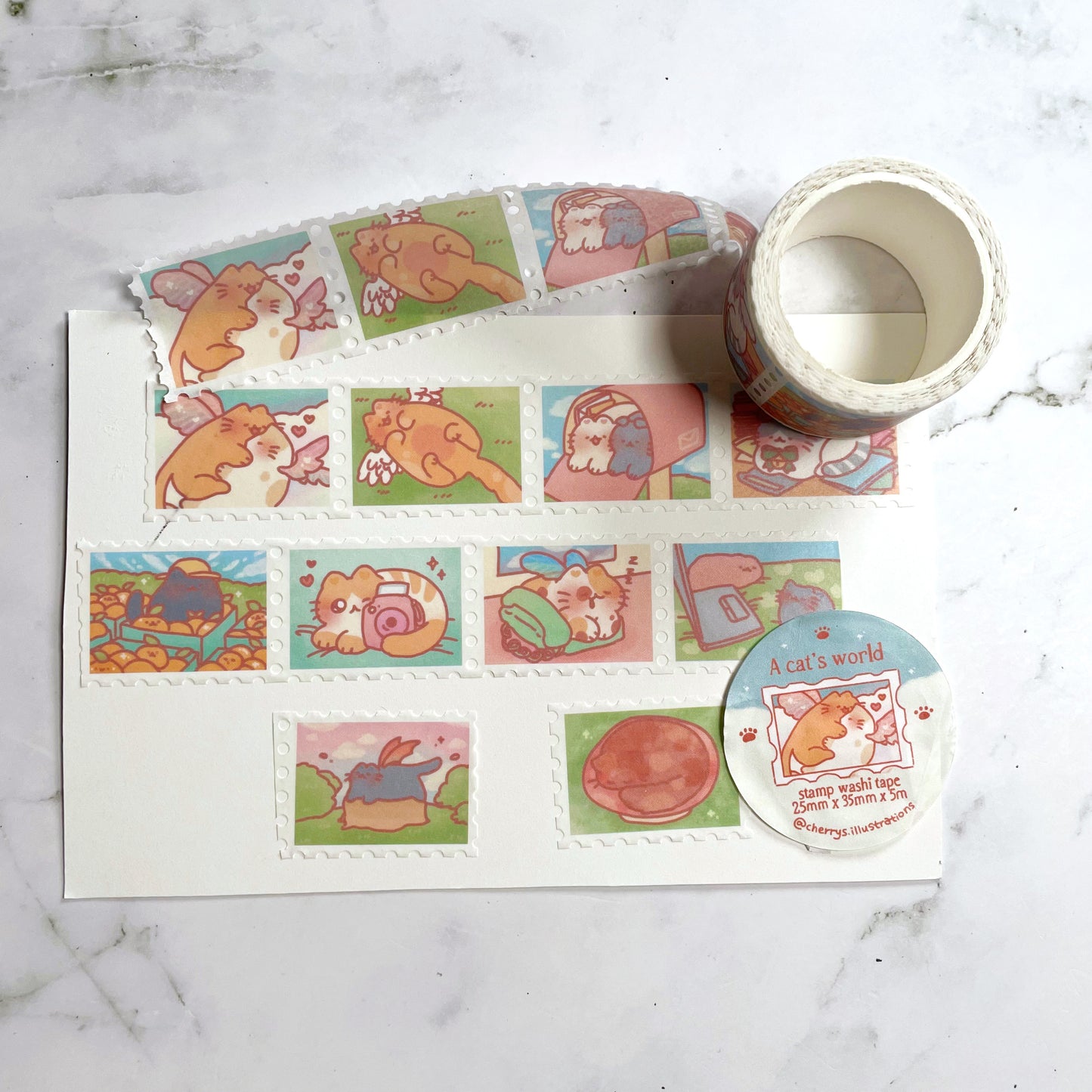 Cherry's Cat's world stamp washi tape w111