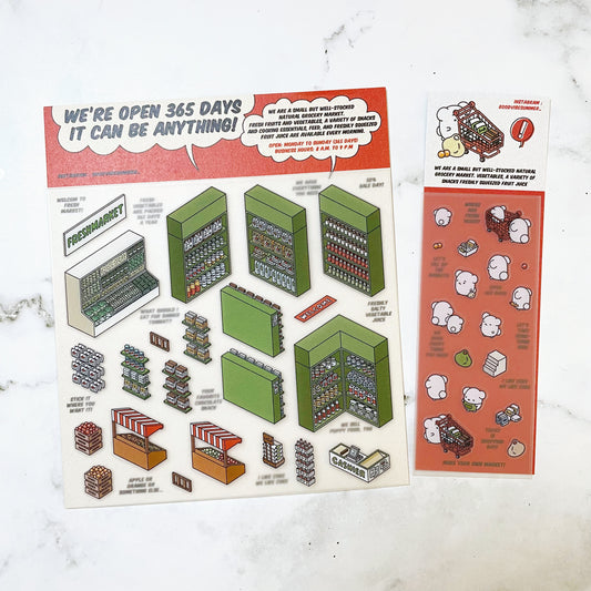 Goodvibesummer Grocery Store deco sticker kit B116
