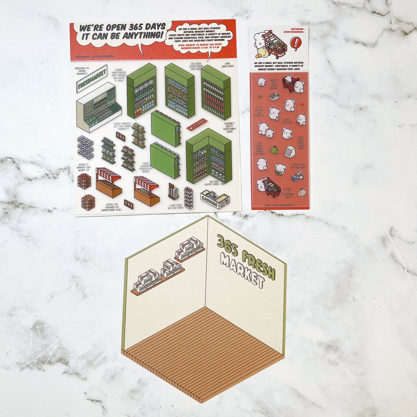 Goodvibesummer Grocery Store deco sticker kit B116