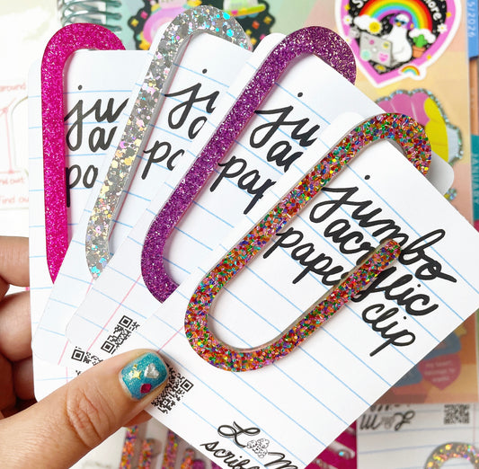 Jumbo Confetti Acrylic Paper Clip