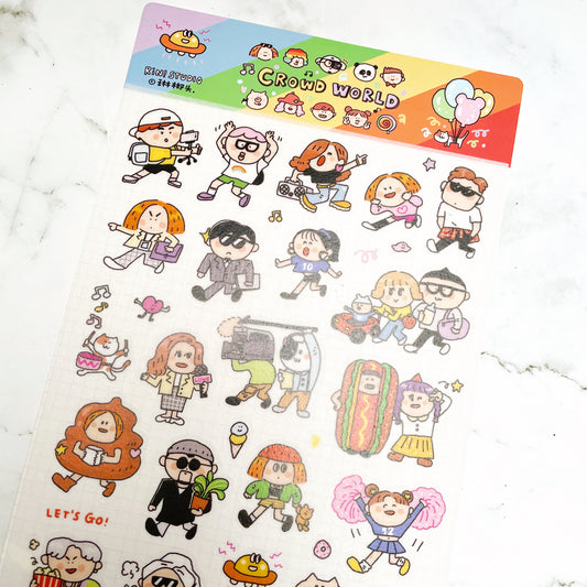 RiN! Studio Crowd World (2) sticker sheets B759