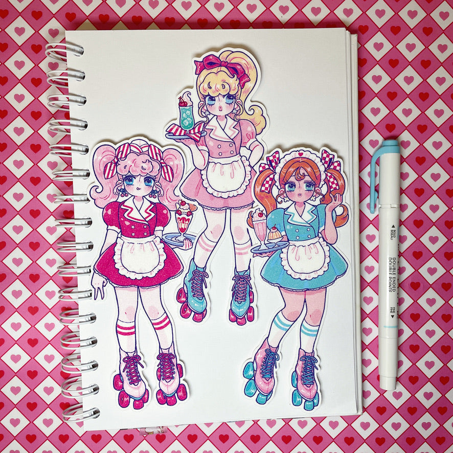 Natsuput Diner Girls sticker set b673