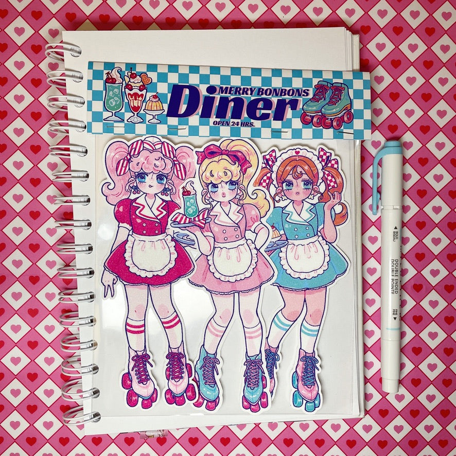 Natsuput Diner Girls sticker set b673