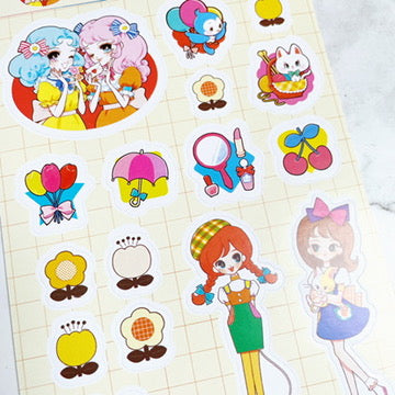 Rainbowholic x Ochame Friends Retro Girls Sticker b836