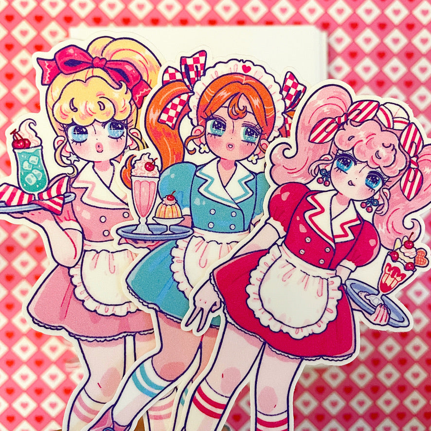 Natsuput Diner Girls sticker set b673
