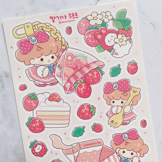 Danpoong.bom Strawberry Dessert sticker b522