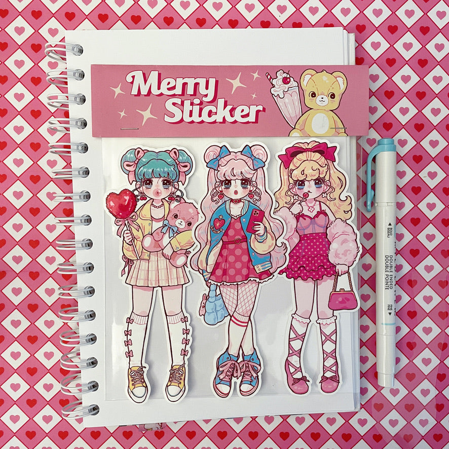 Natsuput Merry Girls sticker set b672
