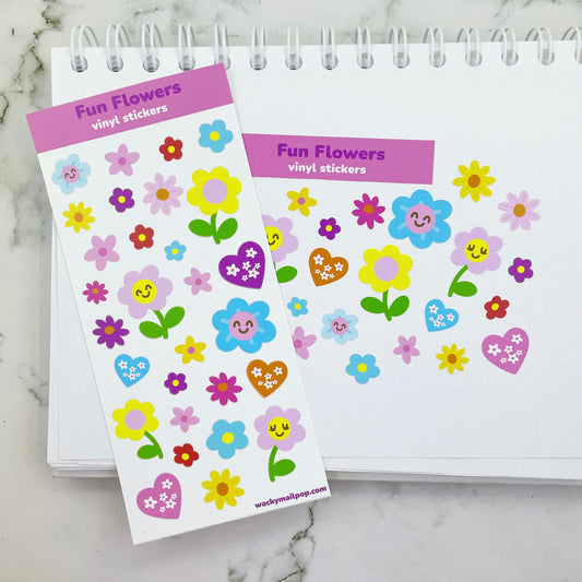 Fun Flowers vinyl sticker sheet v1