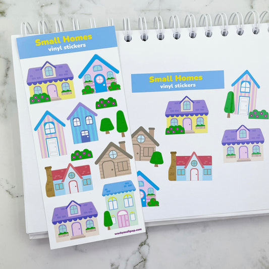 Small Homes vinyl sticker sheet v5