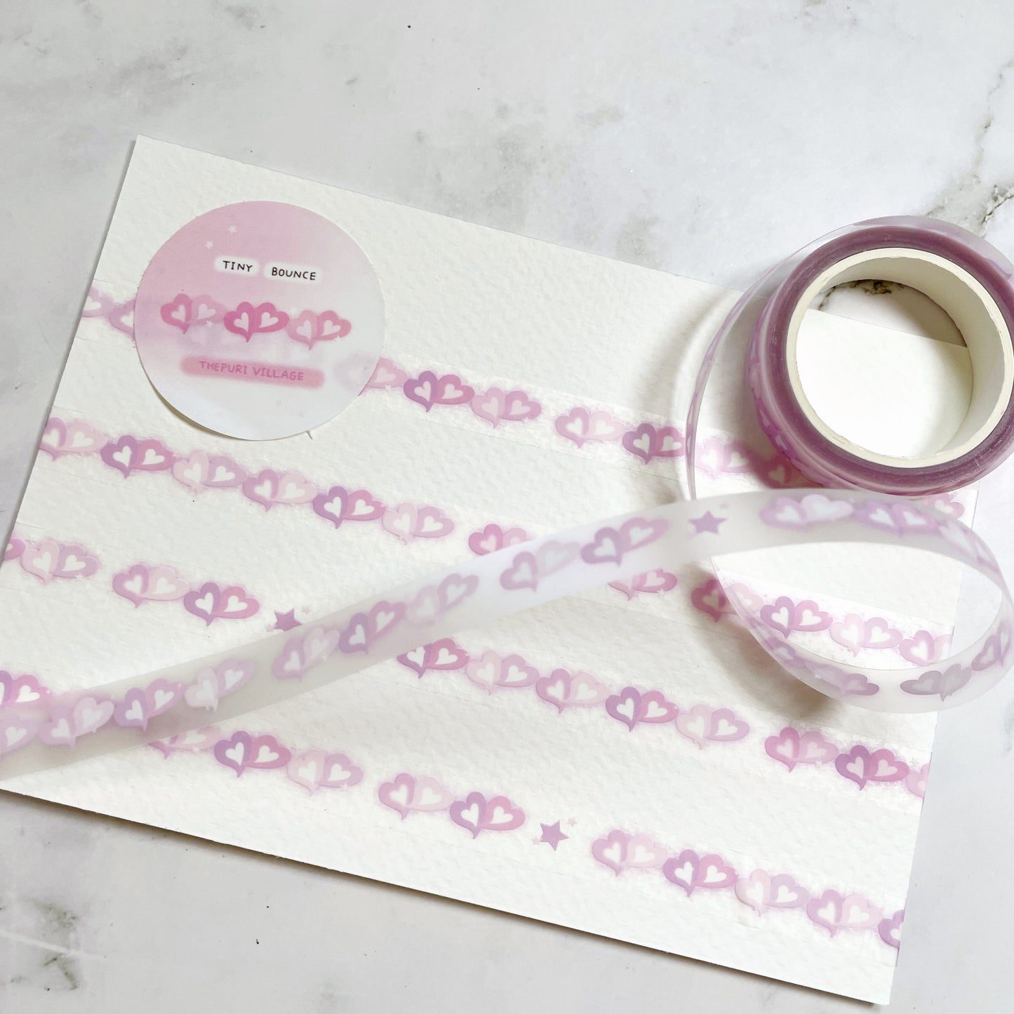 Thepuri Village Tiny Bounce Hearts tape roll w167