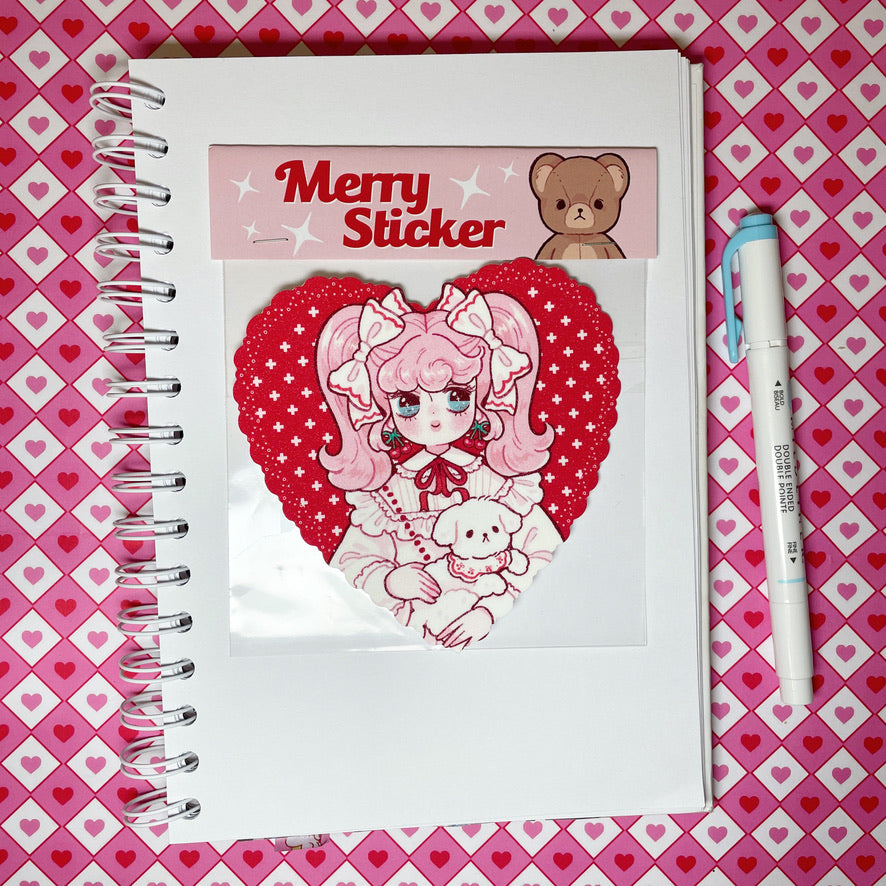 Natsuput Red Heart sticker b664